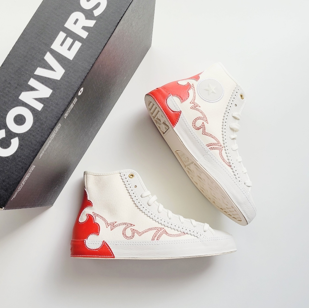 Converse All Star Sasha Hi Egret Habanero Red Women's 5
